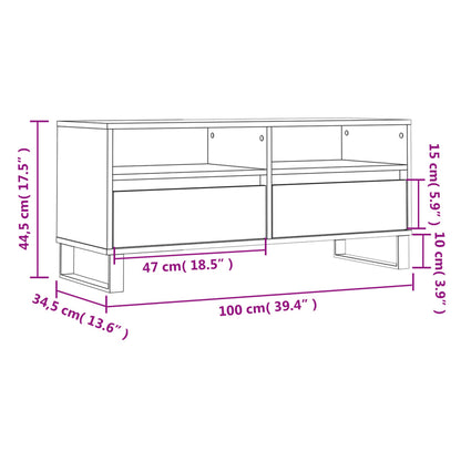TV-Schrank Weiß 100x34,5x44,5 cm Holzwerkstoff