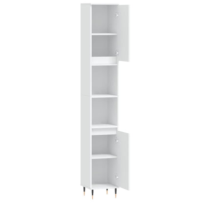 Badschrank Weiß 30x30x190 cm Holzwerkstoff