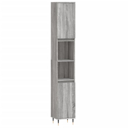 Badschrank Grau Sonoma 30x30x190 cm Holzwerkstoff