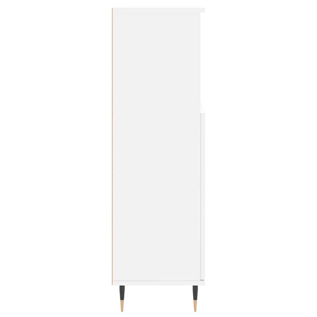 Badschrank Weiß 30x30x100 cm Holzwerkstoff