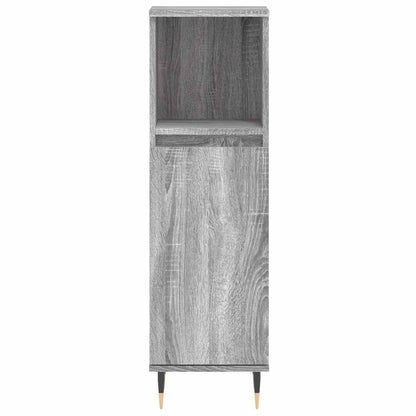 Badschrank Grau Sonoma 30x30x100 cm Holzwerkstoff