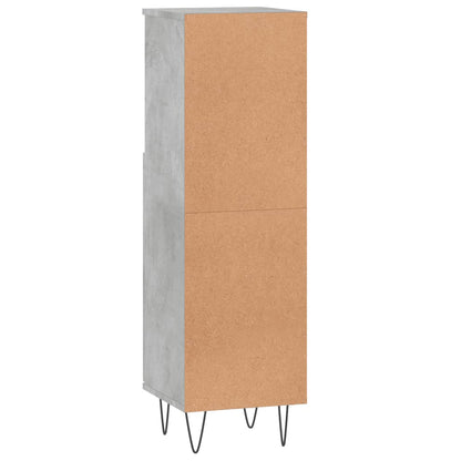 Badschrank Betongrau 30x30x100 cm Holzwerkstoff