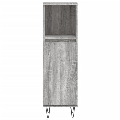 Badschrank Grau Sonoma 30x30x100 cm Holzwerkstoff