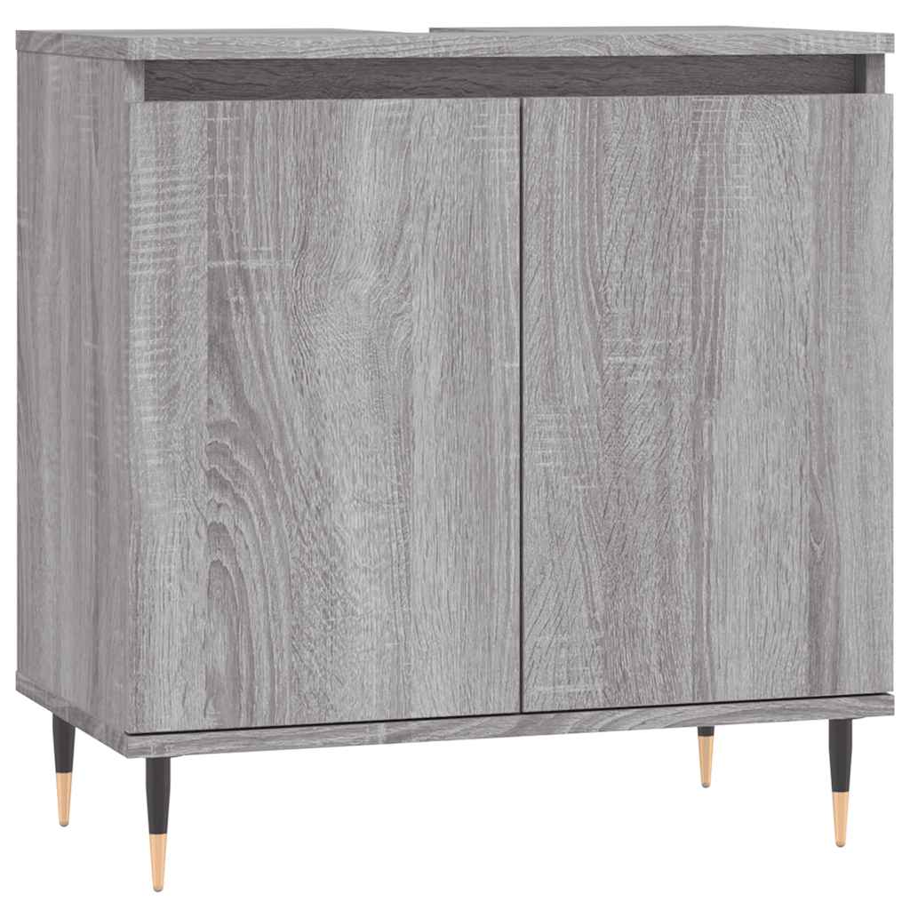 Badschrank Grau Sonoma 58x33x60 cm Holzwerkstoff