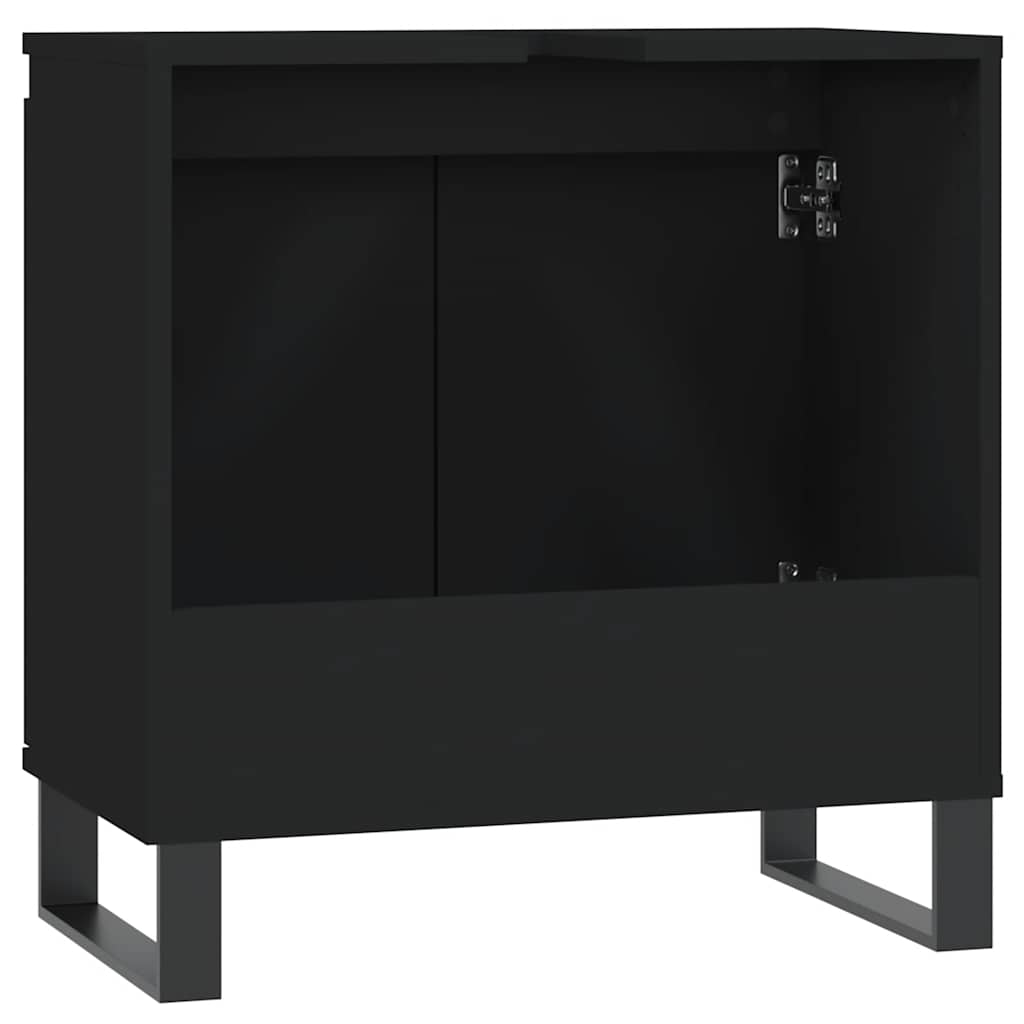 Badschrank Schwarz 58x33x60 cm Holzwerkstoff