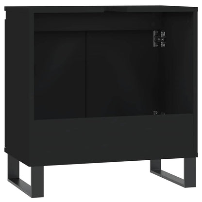 Badschrank Schwarz 58x33x60 cm Holzwerkstoff
