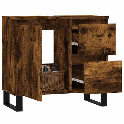 Badschrank Räuchereiche 65x33x60 cm Holzwerkstoff