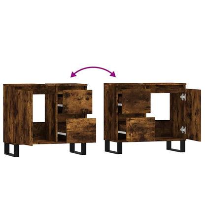 Badschrank Räuchereiche 65x33x60 cm Holzwerkstoff