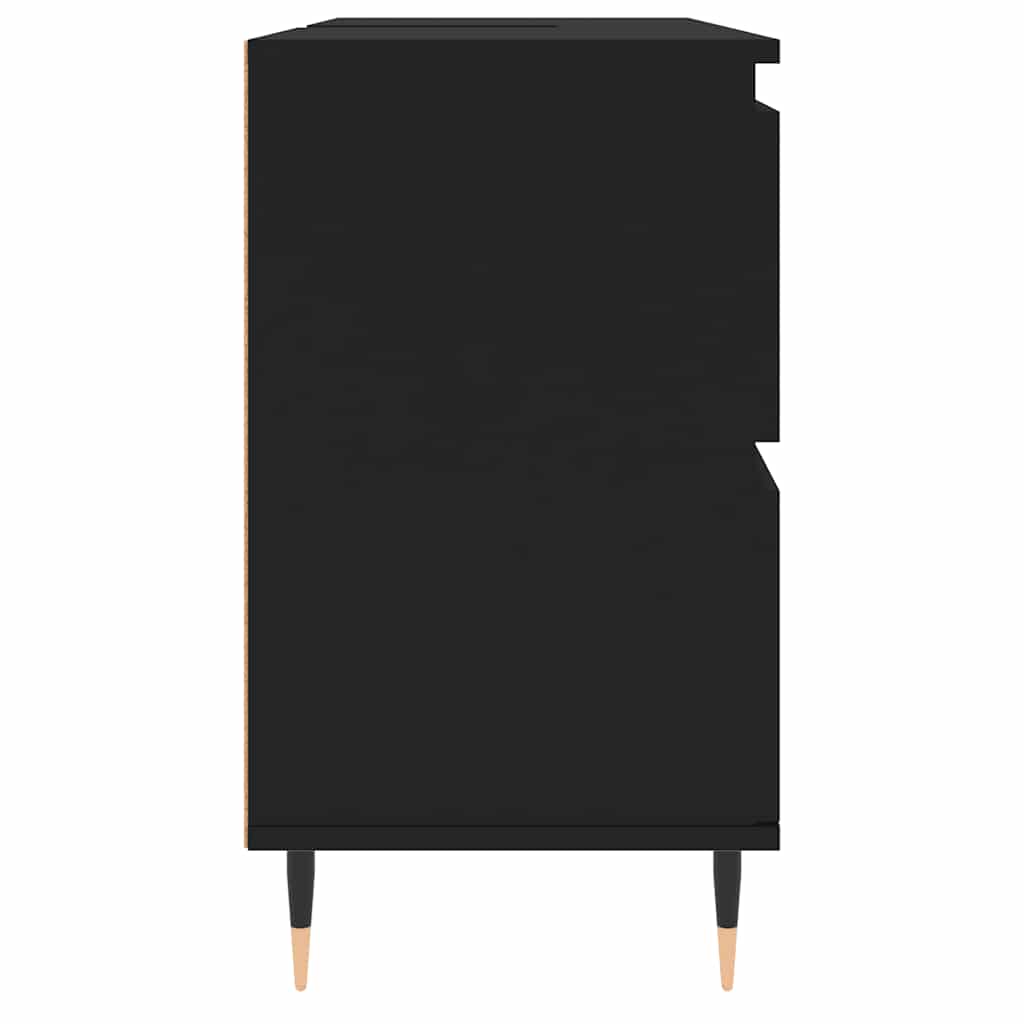 Badschrank Schwarz 80x33x60 cm Holzwerkstoff