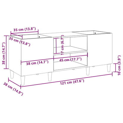 Plattenschrank Weiß 121 x 38 x 48 cm Holzwerkstoff