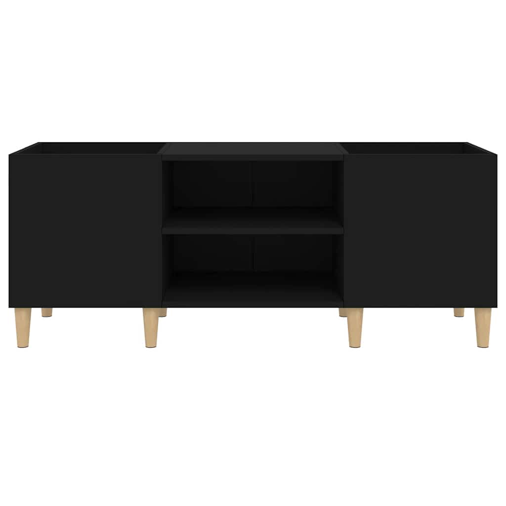 Plattenschrank Schwarz 121x38x48 cm Holzwerkstoff