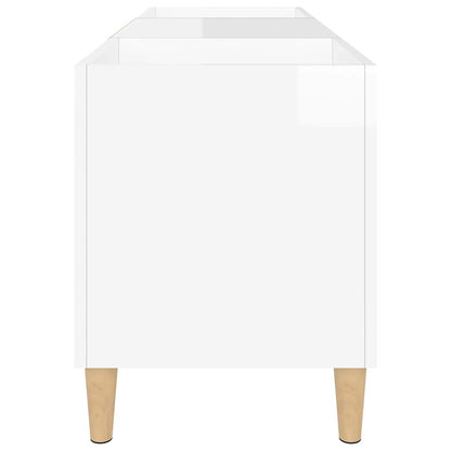 Plattenschrank Hochglanz-Weiß 121x38x48 cm Holzwerkstoff