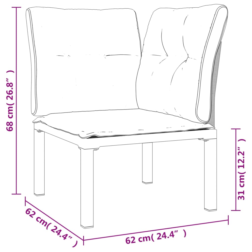 5-tlg. Garten-Lounge-Set Schwarz und Grau Poly Rattan