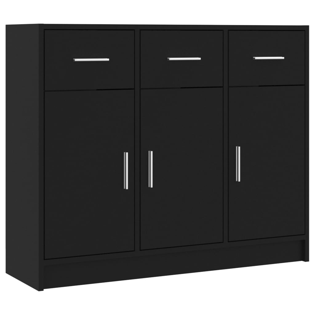 Sideboard Schwarz 91x28x75 cm Holzwerkstoff