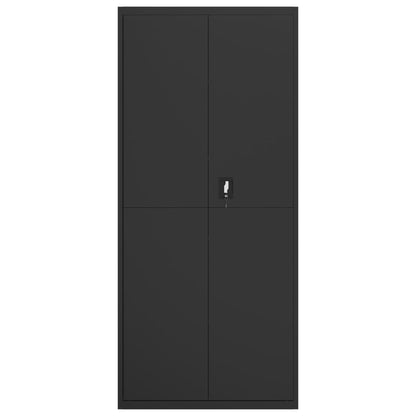 Aktenschrank Schwarz 90x40x200 cm Stahl
