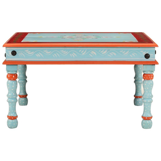 Couchtisch Blau Handbemalt Massivholz Mango