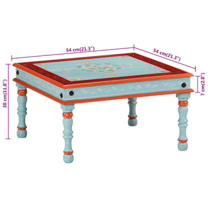 Couchtisch Blau Handbemalt Massivholz Mango