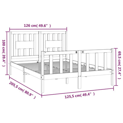 Massivholzbett ohne Matratze Weiß 120x200 cm Kiefernholz