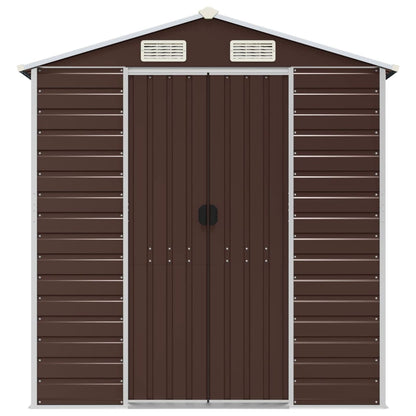 Gerätehaus Braun 191x300x198 cm Verzinkter Stahl