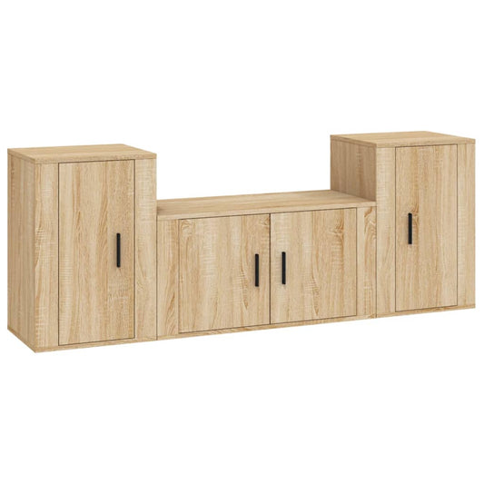 3-tlg. TV-Schrank-Set Sonoma-Eiche Holzwerkstoff