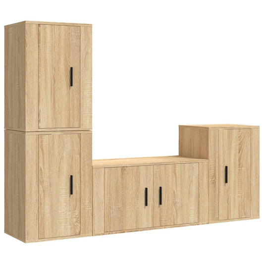 4-tlg. TV-Schrank-Set Sonoma-Eiche Holzwerkstoff