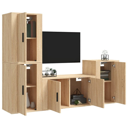 4-tlg. TV-Schrank-Set Sonoma-Eiche Holzwerkstoff