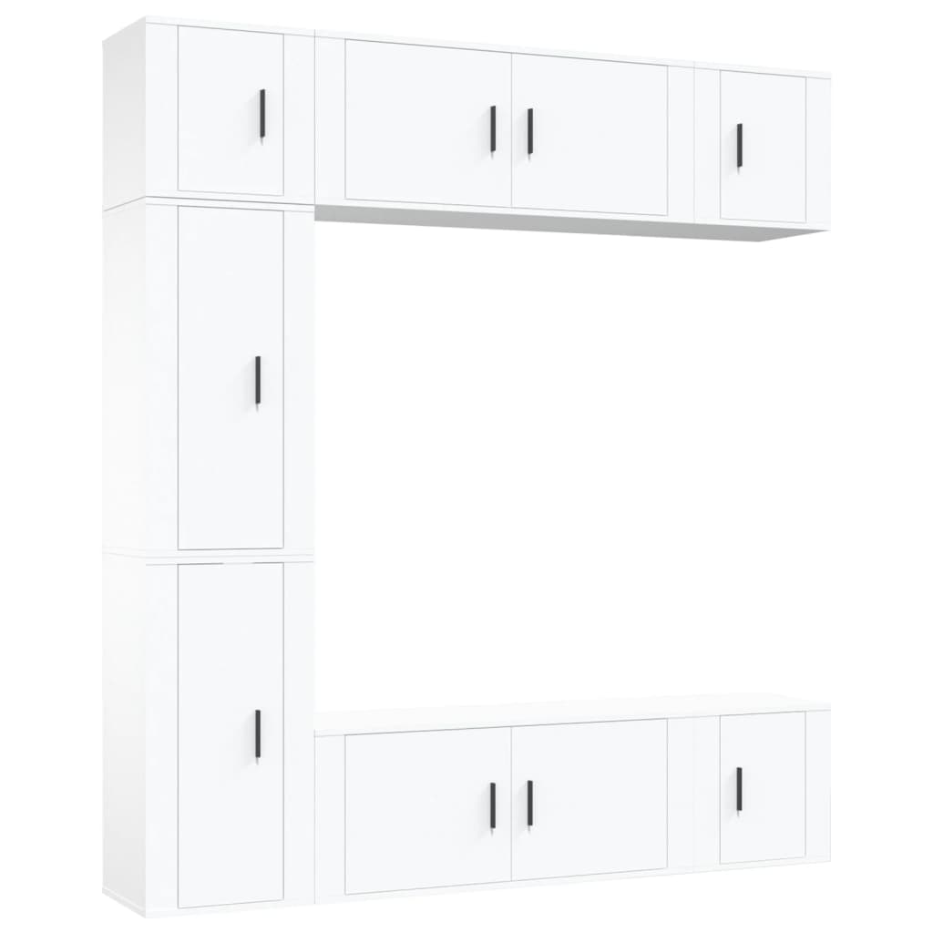 7-tlg. TV-Schrank-Set Weiß Holzwerkstoff