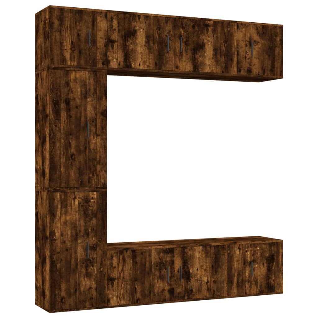 7-tlg. TV-Schrank-Set Räuchereiche Holzwerkstoff