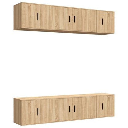 6-tlg. TV-Schrank-Set Sonoma-Eiche Holzwerkstoff