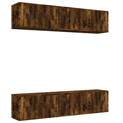 6-tlg. TV-Schrank-Set Räuchereiche Holzwerkstoff