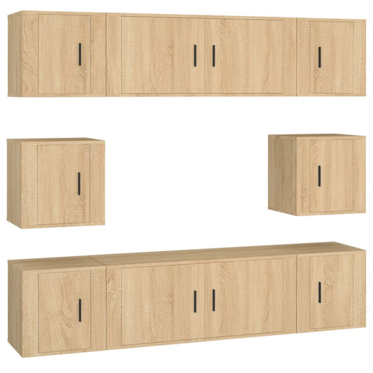 8-tlg. TV-Schrank-Set Sonoma-Eiche Holzwerkstoff