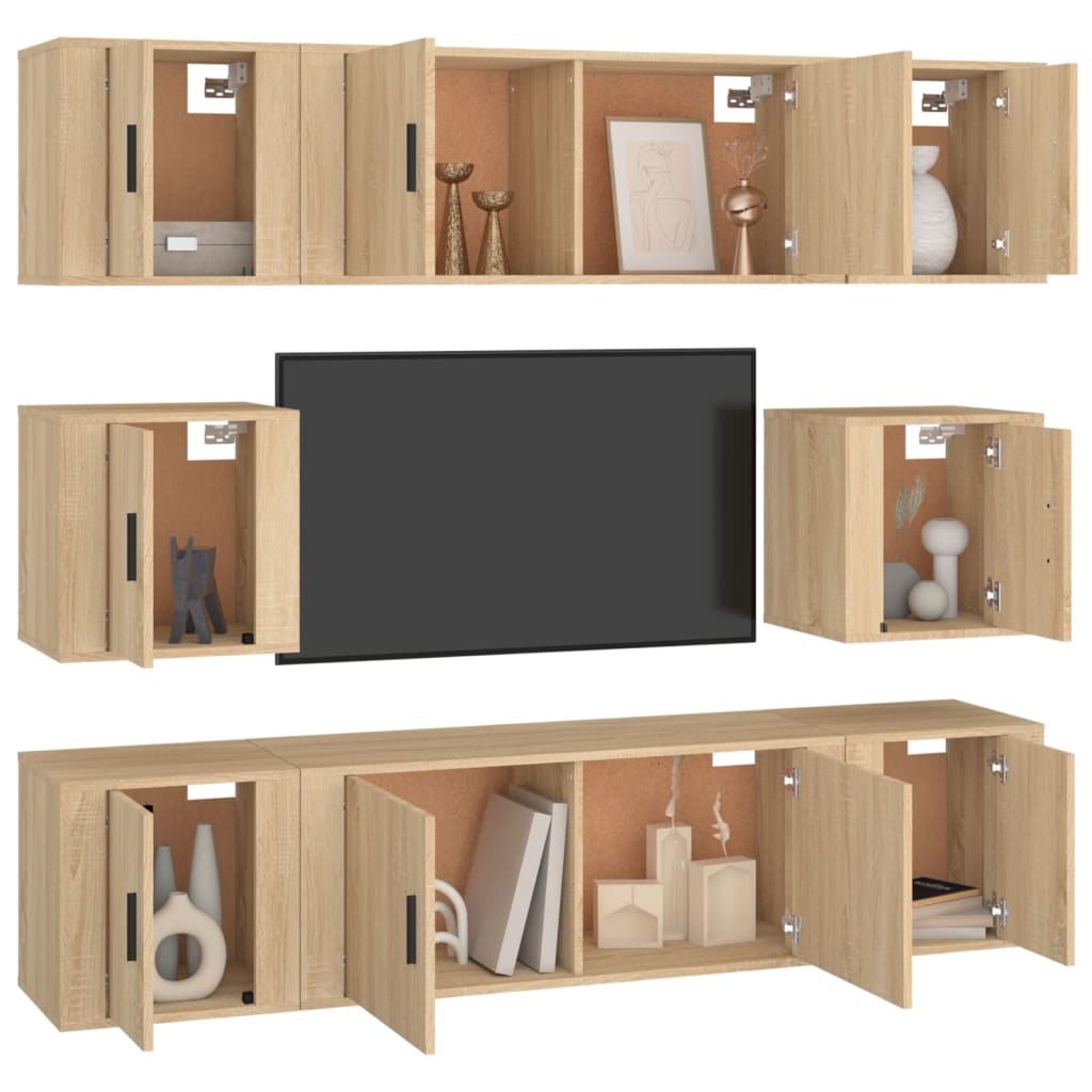 8-tlg. TV-Schrank-Set Sonoma-Eiche Holzwerkstoff