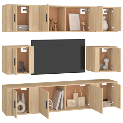 8-tlg. TV-Schrank-Set Sonoma-Eiche Holzwerkstoff