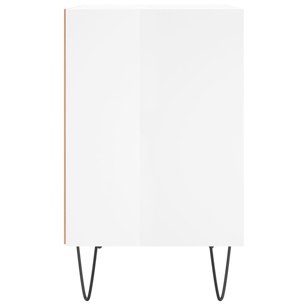 Nachttisch Hochglanz-Weiß 40x30x50 cm Holzwerkstoff