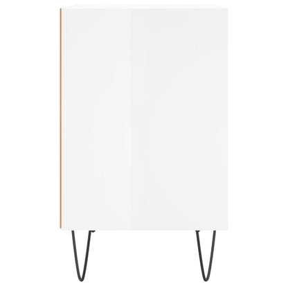 Nachttisch Hochglanz-Weiß 40x30x50 cm Holzwerkstoff