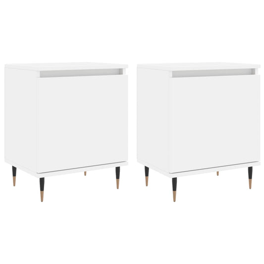 Nachttische 2 Stk. Weiß 40x30x50 cm Holzwerkstoff