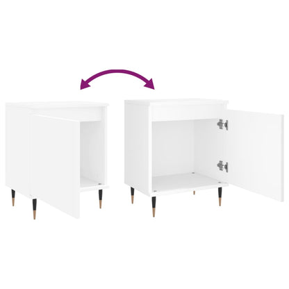 Nachttische 2 Stk. Weiß 40x30x50 cm Holzwerkstoff