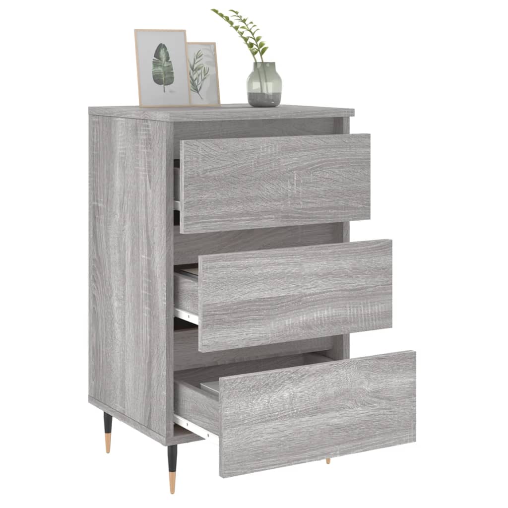 Nachttische 2 Stk. Grau Sonoma 40x35x69 cm Holzwerkstoff
