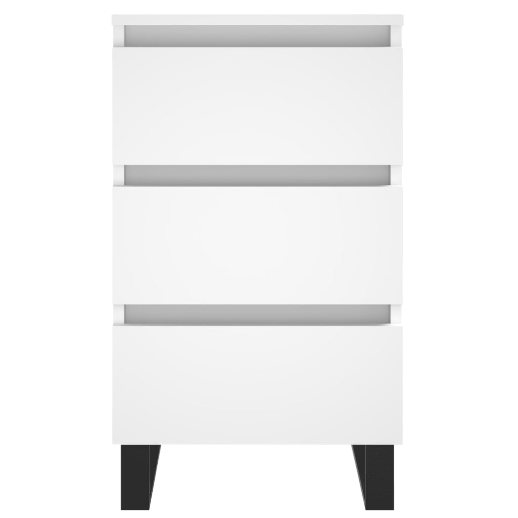 Nachttische 2 Stk. Weiß 40x35x69 cm Holzwerkstoff