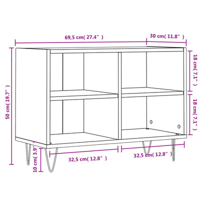TV-Schrank Schwarz 69,5x30x50 cm Holzwerkstoff