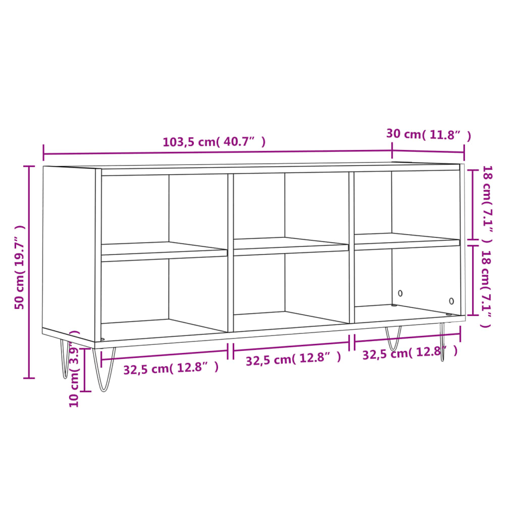 TV-Schrank Weiß 103,5x30x50 cm Holzwerkstoff