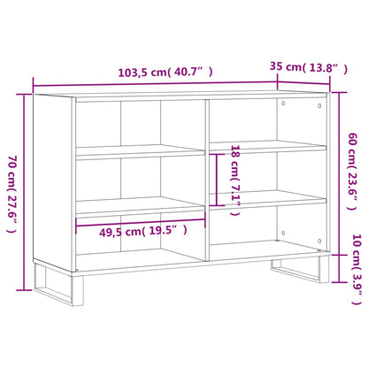 Sideboard Grau Sonoma 103,5x35x70 cm Holzwerkstoff