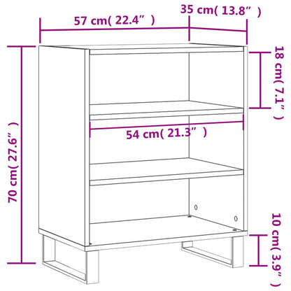 Sideboard Hochglanz-Weiß 57x35x70 cm Holzwerkstoff