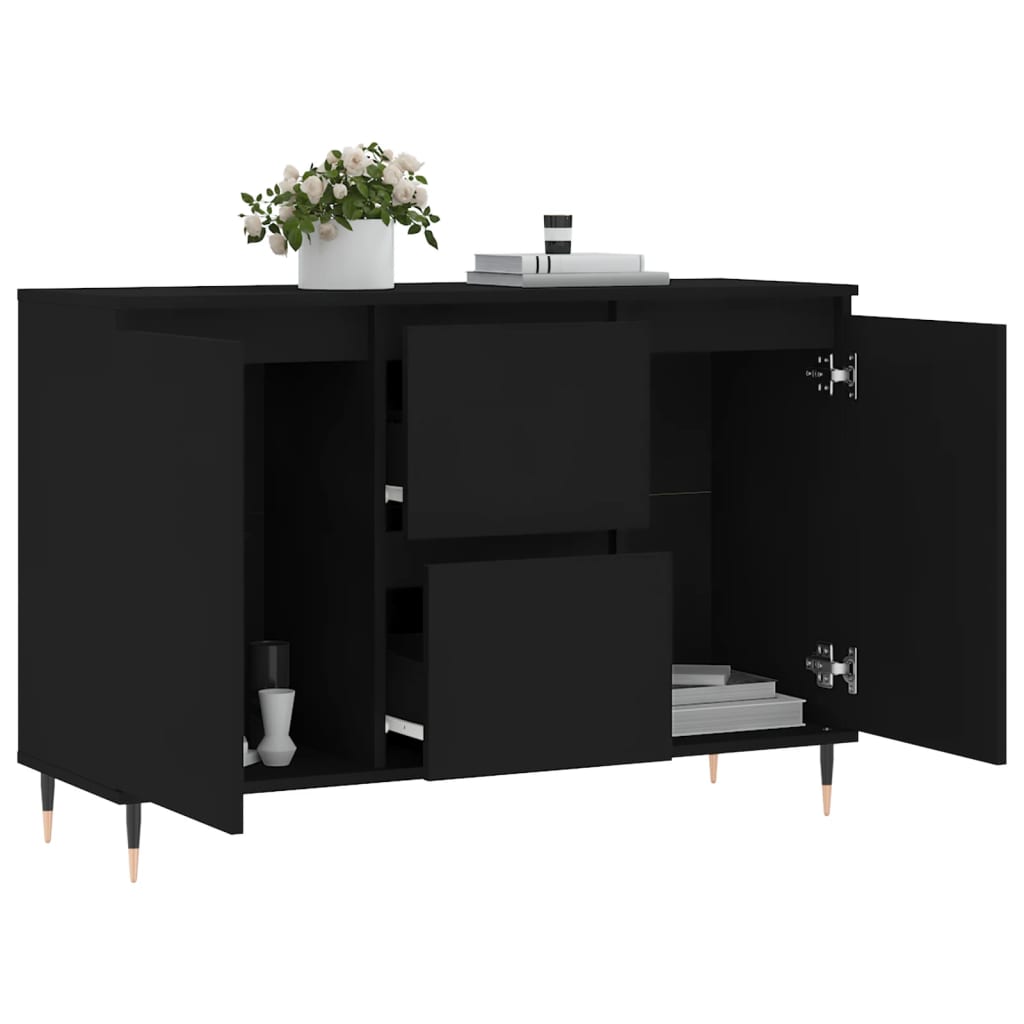 Sideboard Schwarz 104x35x70 cm Holzwerkstoff