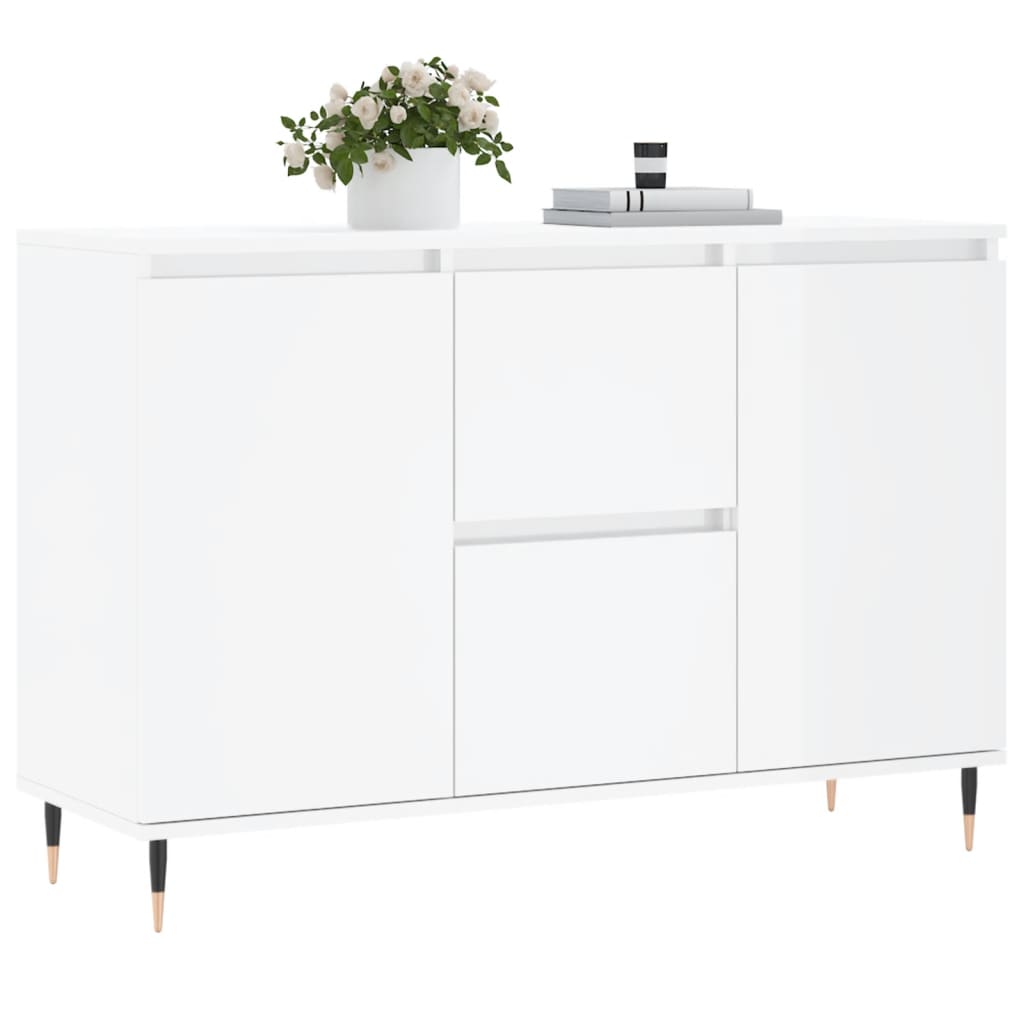 Sideboard Hochglanz-Weiß 104x35x70 cm Holzwerkstoff