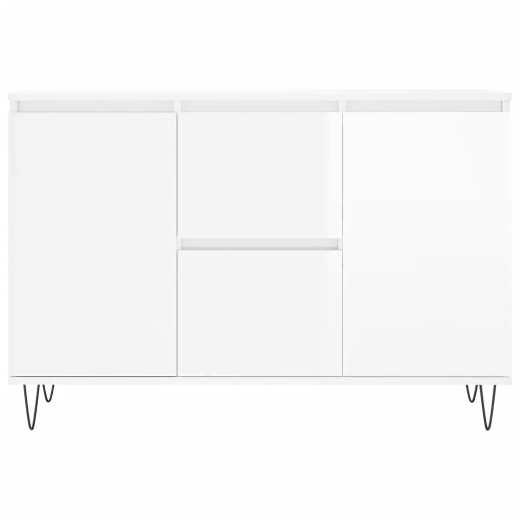 Sideboard Hochglanz-Weiß 104x35x70 cm Holzwerkstoff