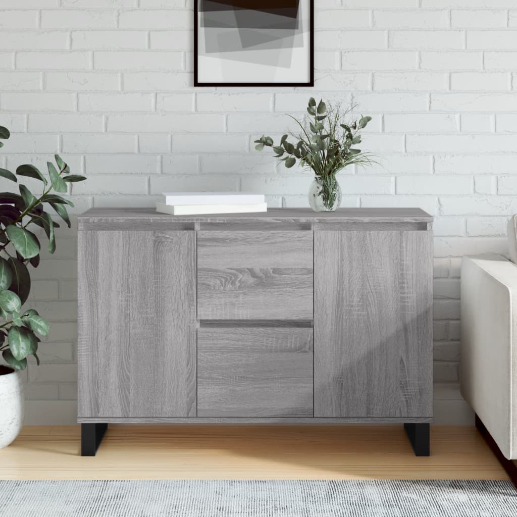 Sideboard Grau Sonoma 104x35x70 cm Holzwerkstoff