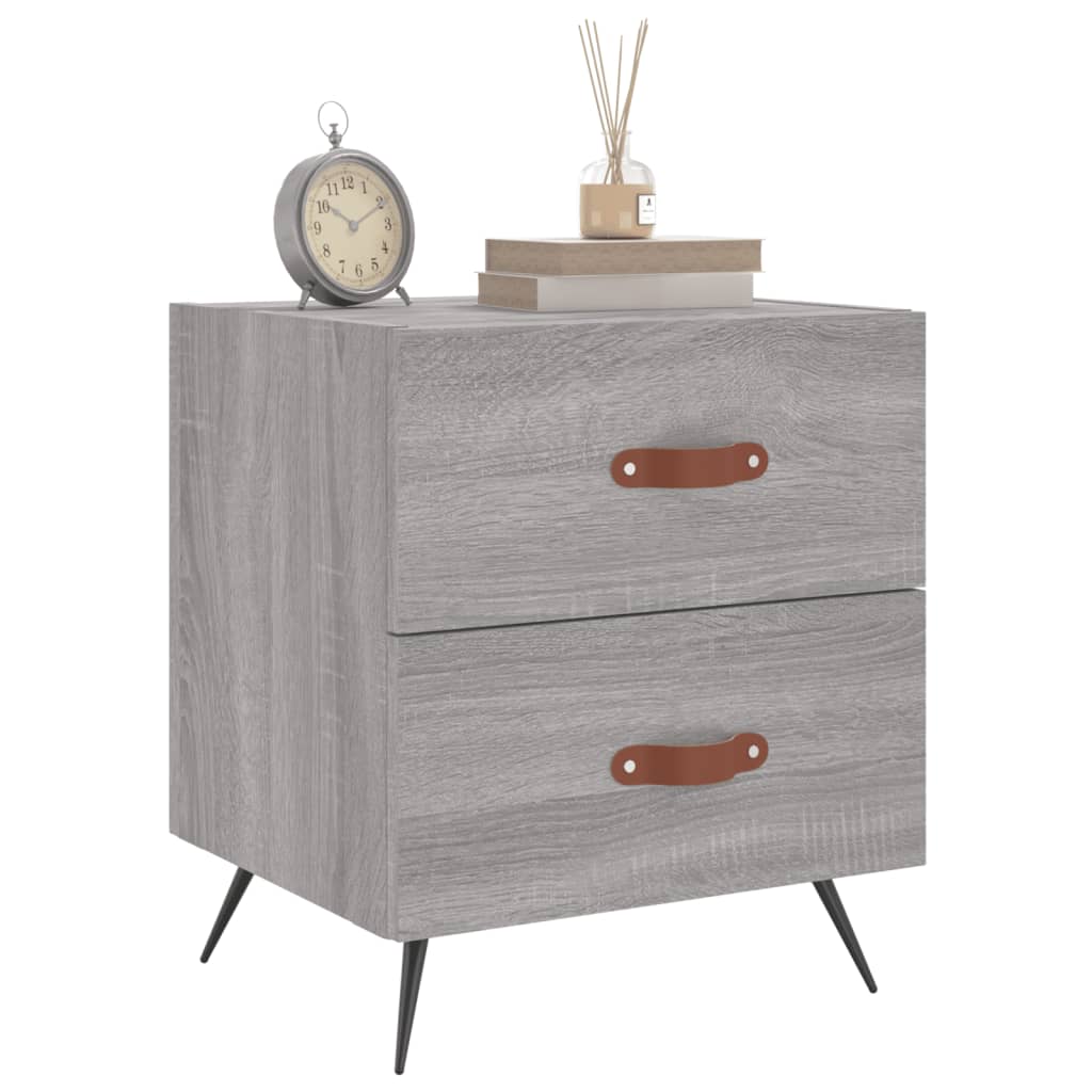 Nachttische 2 Stk. Grau Sonoma 40x35x47,5 cm Holzwerkstoff