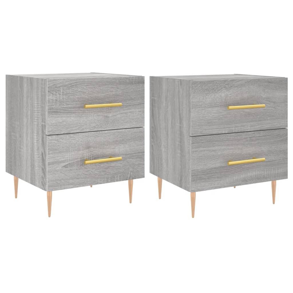 Nachttische 2 Stk. Grau Sonoma 40x35x47,5 cm Holzwerkstoff