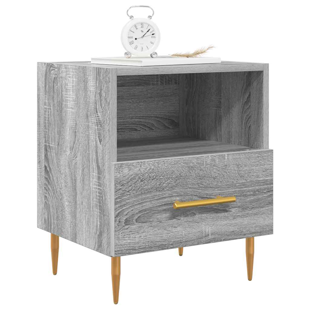 Nachttische 2 Stk. Grau Sonoma 40x35x47,5 cm Holzwerkstoff